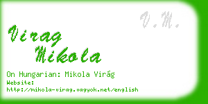 virag mikola business card